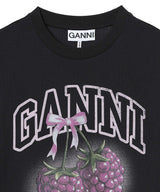Basic Cotton Jersey Raspberry Print-GANNI-Forget-me-nots Online Store