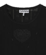 Compact Pointelle Rib Tee B-GANNI-Forget-me-nots Online Store
