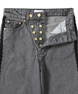 Rigid Denim Double Fly Baggy Jeans-GANNI-Forget-me-nots Online Store