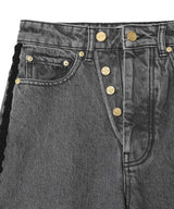 Rigid Denim Double Fly Baggy Jeans-GANNI-Forget-me-nots Online Store