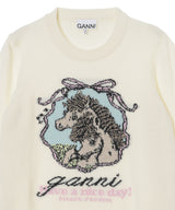 Graphic Wool Sweater Horse-GANNI-Forget-me-nots Online Store