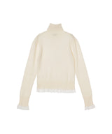 Merino Turtleneck W/Lace Detail