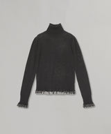 Merino Turtleneck W/Lace Detail