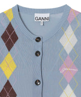 Light Cotton Argyle Cardigan