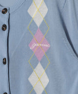Light Cotton Argyle Cardigan