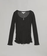 Aerial Smocked Zip-Up Cardigan