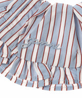 Yarn Dyed Stripe Frill Scrunchie-GANNI-Forget-me-nots Online Store