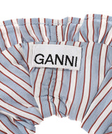 Yarn Dyed Stripe Frill Scrunchie-GANNI-Forget-me-nots Online Store