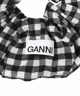 Crinkled Taffeta Check Scrunchie-GANNI-Forget-me-nots Online Store
