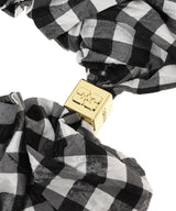 Crinkled Taffeta Check Scrunchie-GANNI-Forget-me-nots Online Store