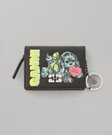 Ganni Bou Card Holder With Flap Blue Dog-GANNI-Forget-me-nots Online Store