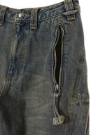 Unisex Twisted Zipper Pocket Jeans-Andersson Bell-Forget-me-nots Online Store