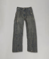 Unisex Twisted Zipper Pocket Jeans-Andersson Bell-Forget-me-nots Online Store