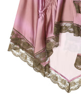 Denim Combination Lace Hem Skirt-Andersson Bell-Forget-me-nots Online Store