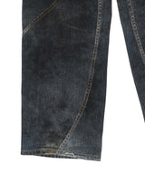 Denim Trompe-Loeil Graphic Biker Jeans-Andersson Bell-Forget-me-nots Online Store