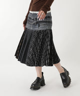 Double Belt Printed Accordion Pleats Skirt-Andersson Bell-Forget-me-nots Online Store