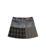 Double Belt Printed Mini Skirt
