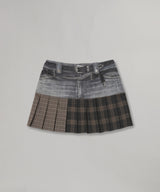 Double Belt Printed Mini Skirt