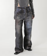 Unisex Illusion Patchwork Trompe L'oeil Jeans-Andersson Bell-Forget-me-nots Online Store