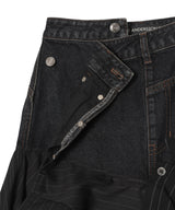 Reworked Denim Panel Wrap Skirt