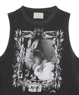 Faded Bunny Muscle Vest-Aries-Forget-me-nots Online Store