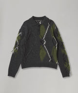 Argyle Fisherman Polo Sweater-Andersson Bell-Forget-me-nots Online Store