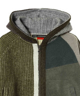 Color Blocked Knit Hoodie Zip Up-Andersson Bell-Forget-me-nots Online Store