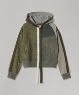 Color Blocked Knit Hoodie Zip Up-Andersson Bell-Forget-me-nots Online Store
