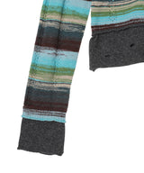 Layered Multi-Stripe Hooded Cardigan