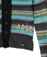 Layered Multi-Stripe Hooded Cardigan
