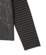 Mixed Stripe Sleeve Layered Top