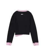 Layered Shirt Cuff Knit Top-Andersson Bell-Forget-me-nots Online Store