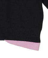 Layered Shirt Cuff Knit Top-Andersson Bell-Forget-me-nots Online Store