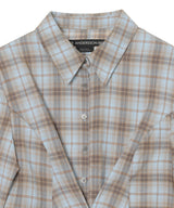 Check Draped Waist Shirt