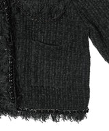 Raw Chain-Edge Tweed Jacket