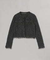 Raw Chain-Edge Tweed Jacket