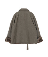 Fur Cuff High Neck Coat-Andersson Bell-Forget-me-nots Online Store