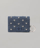 Card Holder With Flap Heart Studs-GANNI-Forget-me-nots Online Store