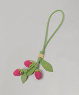 Raspberry Flower Bag Charm