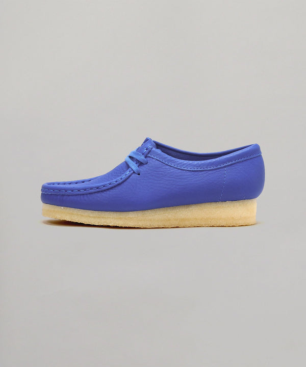 Wallabee. Bright Blue Lea-CLARKS-Forget-me-nots Online Store