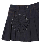 Rosette Denim Skirt-CONSTANCA ENTRUDO-Forget-me-nots Online Store