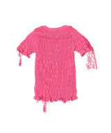 Pink Woven T-Shirt With Lace Details-CONSTANCA ENTRUDO-Forget-me-nots Online Store