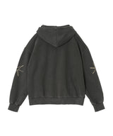 Mayte × Cycle Echo Star Washed Zip-Up Hoodie-Cycle by myob-Forget-me-nots Online Store