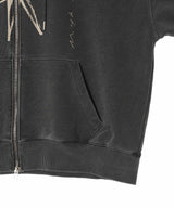 Mayte × Cycle Echo Star Washed Zip-Up Hoodie-Cycle by myob-Forget-me-nots Online Store