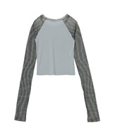 Spellwave Plaid Raglan Long Sleeve Te