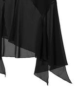 Long Draped Skirt Black-AVAVAV-Forget-me-nots Online Store