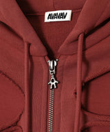 Shoulderless Hoodie Cut-Out Red-AVAVAV-Forget-me-nots Online Store