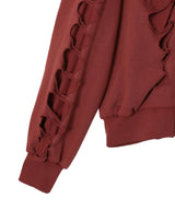 Shoulderless Hoodie Cut-Out Red-AVAVAV-Forget-me-nots Online Store