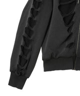 Os Shoulderless Hoodie Cut-Out Black-AVAVAV-Forget-me-nots Online Store