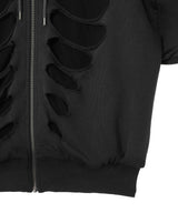 Os Shoulderless Hoodie Cut-Out Black-AVAVAV-Forget-me-nots Online Store